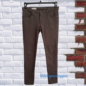 AG Adriano Goldschmied The Legging Super Skinny Fit  Brown Stretch Jeans 28R
